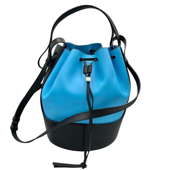 Loewe Balloon Shoulder Bag 326.76AC30 Leather Light Blue/Black Women's